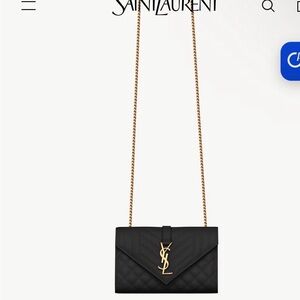 Saint Laurent Black and Gold Crossbody Bag